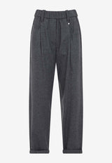 Straight-Leg Wool-Blend Pants