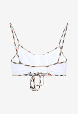 Starla Check-Trimmed Bikini Top