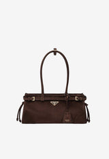 Prada Medium Bonnie Suede Shoulder Bag Brown 1BA426MOM2C4S/T_PRADA-F0003