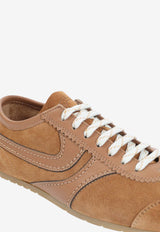 Suede and Leather Low-Top Sneakers