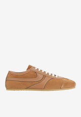 Suede and Leather Low-Top Sneakers