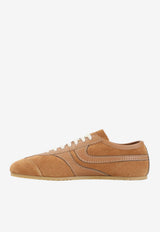 Suede and Leather Low-Top Sneakers