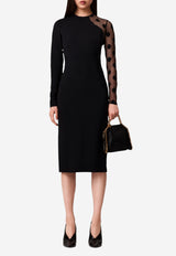 Stella McCartney Polka Dots-Sleeve Miracle Dress Black 6A07253IU303_1000