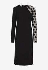 Stella McCartney Polka Dots-Sleeve Miracle Dress Black 6A07253IU303_1000