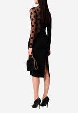 Stella McCartney Polka Dots-Sleeve Miracle Dress Black 6A07253IU303_1000