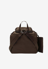 Prada Triangle Logo Re-Nylon and Saffiano Backpack Brown 1BZ811OTMRV44/T_PRADA-F0038
