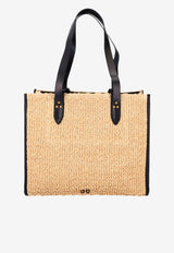Jérôme Dreyfuss Medium Léon Raffia-Effect Tote Bag Natural 48LEONMRAPH_N
