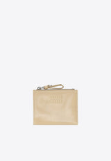 Miu Miu Small Leather Zip Wallet Beige 5ML0502A44_F0485
