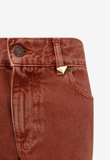 Chloé Washed Straight-Leg Jeans Brown CH26ADP11255237_Crimson Brown_70014799