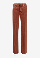 Chloé Washed Straight-Leg Jeans Brown CH26ADP11255237_Crimson Brown_70014799