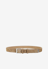 Triangle Logo Suede Leather Belt