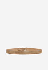 Triangle Logo Suede Leather Belt