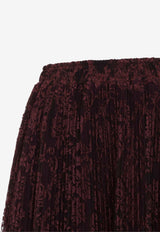 Floral Lace Pleated Midi Skirt