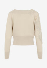 Fine Knit Sweater with Lace