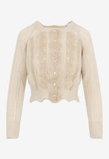 Open-Knit Cropped Cardigan