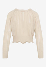 Open-Knit Cropped Cardigan