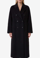 Max Mara Madame Double-Breasted Wool and Cashmere Coat Black 2621018010600-10806-003