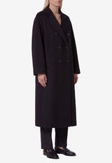 Max Mara Madame Double-Breasted Wool and Cashmere Coat Black 2621018010600-10806-003