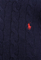 Polo Ralph Lauren Cable Knit Logo Sweater Blue 211971865003_HUNTERNAVY_70027107