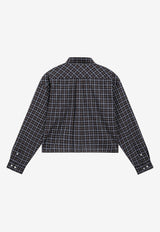 Miu Miu Tartan Check Buttoned Shirt Blue MK1659OOO19U3/T_MIU-F057W