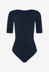 Wolford Bahamas Fitted Bodysuit Top Navy 75089_5452