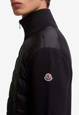 Moncler Padded Zip-Up Wool Cardigan Black L20919B50700-A9341-999