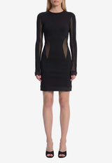 The Attico Tailored Mini Dress with Tulle Inserts Black 261WCA00533-115AA-100
