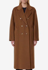 Max Mara Madame Double-Breasted Wool and Cashmere Coat Brown 2621018010600-10806-010