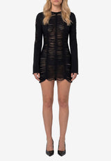 The Attico Fringe-Effect Mini Dress Black 261WCA00525-097AA-100