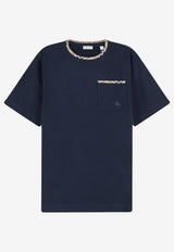 Burberry Check-Trimmed EKD T-shirt Blue 8130050A1222_NAVY_70014207