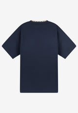 Burberry Check-Trimmed EKD T-shirt Blue 8130050A1222_NAVY_70014207