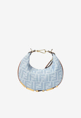 Fendi Mini Fendigraphy FF Jacquard Denim Hobo Bag Light Blue 8BS081AY6QF1X1W_DENIM CHSELLOVIOS_70026756