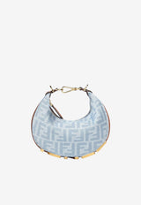 Fendi Mini Fendigraphy FF Jacquard Denim Hobo Bag Light Blue 8BS081AY6QF1X1W_DENIM CHSELLOVIOS_70026756