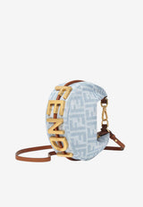 Fendi Mini Fendigraphy FF Jacquard Denim Hobo Bag Light Blue 8BS081AY6QF1X1W_DENIM CHSELLOVIOS_70026756