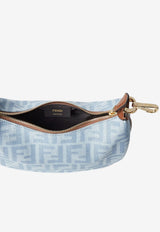 Fendi Mini Fendigraphy FF Jacquard Denim Hobo Bag Light Blue 8BS081AY6QF1X1W_DENIM CHSELLOVIOS_70026756