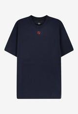 Fendi FF Logo Crewneck T-shirt Blue FY0936AY0HF0PTH_BLU DARK_70328964
