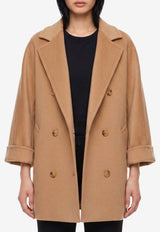 Max Mara Rebus Wool and Cashmere Short Coat Camel 2621086021600-10806-001