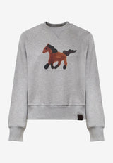 Stella McCartney Watercolor Horse Sweatshirt Gray 6J03033SQA79_1262