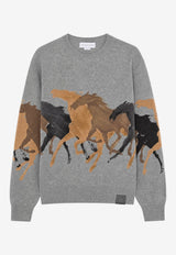 Stella McCartney Racing Horses Wool Sweater Gray 6K12573S2666_1262