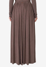 Max Mara Livrea Pleated Maxi Skirt Brown 2621776011600-10120F-004