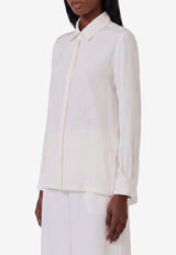 Max Mara Geranium Crepe De Chine Shirt White 2621116021600-10175-002