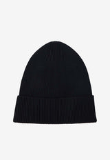 Moncler Logo Patch Ribbed Wool Beanie Navy L20913B70500-A9342-742