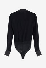 Elisabetta Franchi V-neck Bodysuit Top Black CB00866E2110_Black_70281208