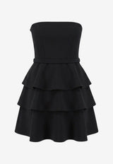 Elisabetta Franchi Strapless Belted Mini Dress Black AB97966E2110_Black_70281241