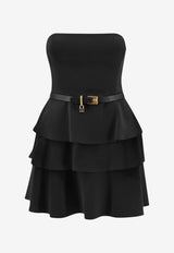 Elisabetta Franchi Strapless Belted Mini Dress Black AB97966E2110_Black_70281241