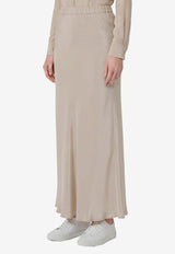 Max Mara Sospiro Long Silk Skirt Gray 2621106021600-10175-007