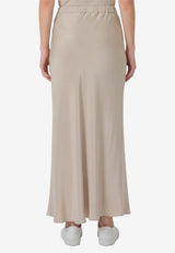 Max Mara Sospiro Long Silk Skirt Gray 2621106021600-10175-007