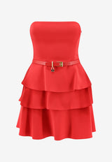 Elisabetta Franchi Strapless Belted Mini Dress Red AB97966E2CG5_RED_70281258