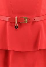Elisabetta Franchi Strapless Belted Mini Dress Red AB97966E2CG5_RED_70281258