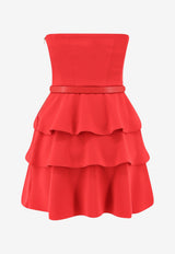 Elisabetta Franchi Strapless Belted Mini Dress Red AB97966E2CG5_RED_70281258